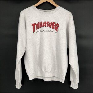 Thrasher Magazine Men's Crewneck Logo Sweatshirt M Gray/Red Skater Skate